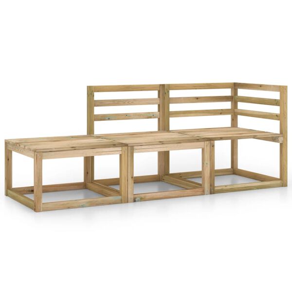 vidaXL 3-dijelna vrtna garnitura od zeleno impregnirane borovine