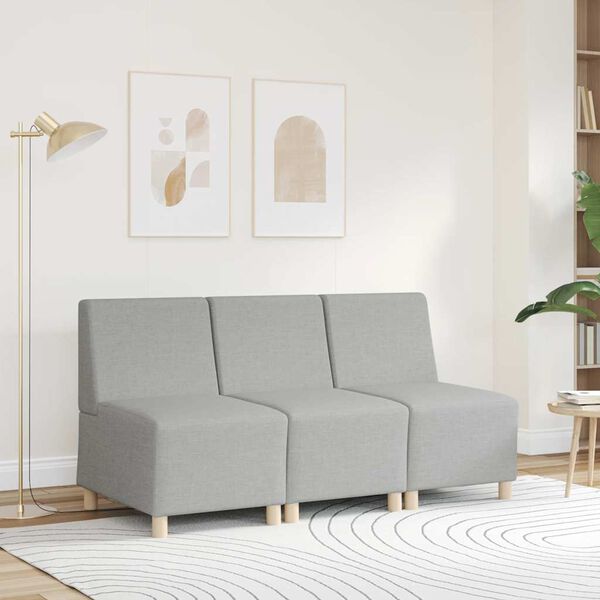 vidaXL Modularna sofa bez naslona za ruke, siva, 55 cm, tkanina