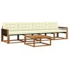 vidaXL Set vanjskih sofa s jastukom 5 pcs Prirodna i krem