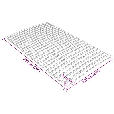 vidaXL Podnica za krevet s 24 letvice 120 x 200 cm