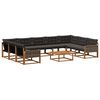 vidaXL Set vanjskih sofa s jastukom 10 pcs Prirodna i crna