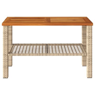 vidaXL Vrtni stol bež 70 x 38 x 42 cm od poliratana i drva bagrema