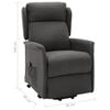 vidaXL Fotelja na podizanje od tkanine tamnosiva