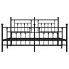 vidaXL Metalni okvir kreveta uzglavlje i podnožje crni 183x213 cm
