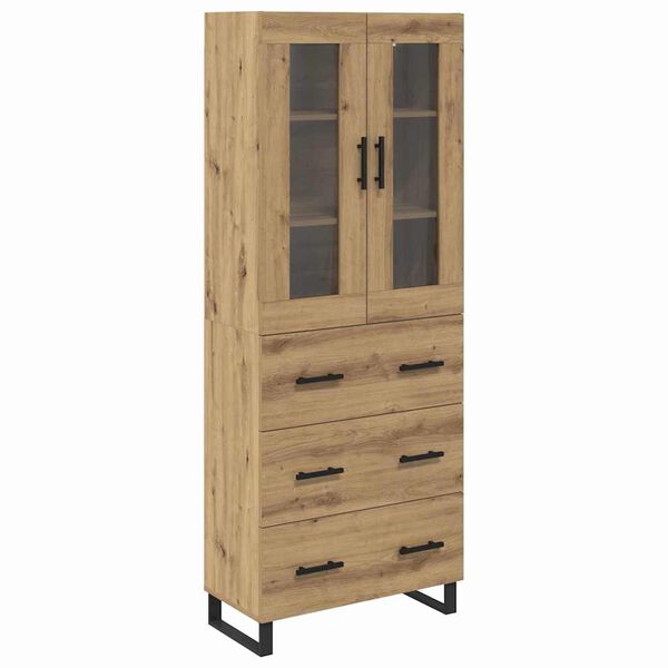 vidaXL Highboard s ladicama 2 pcs Umjetnički hrast Konstruirano drvo