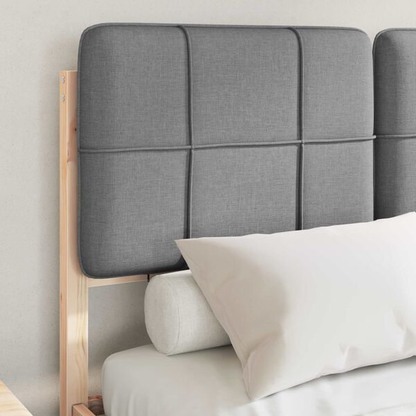 vidaXL Krevetni okvir s tapiciranim uzglavljem Svijetlo siva
