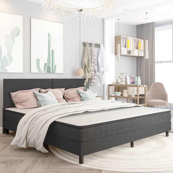 vidaXL Box spring okvir za krevet od tkanine sivi 200 x 200 cm