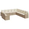 vidaXL 11-dijelni set vrtnih sofa od poliratana s jastucima bež