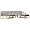 vidaXL Set vanjskih sofa s jastukom 5 pcs Bijela i svjetlosiva