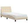 vidaXL Krevet s madracem Hanko krem 90 x 190 cm od tkanine