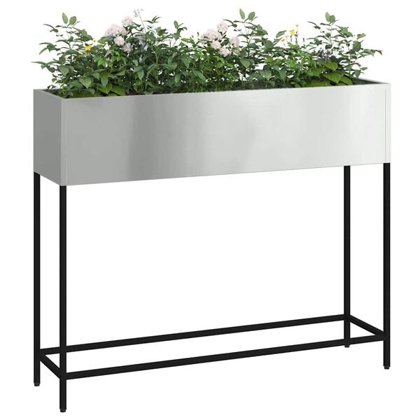 vidaXL Povi&scaron;eni Vrtni Planter Srebrno 100 x 26 x 82 cm Cinkani čelik