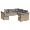 vidaXL 11-dijelni set vrtnih sofa od poliratana s jastucima bež