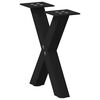 vidaXL Noge za klub stolić u obliku slova X, 2 kom, crne, 37 x (30-31) cm, čelik