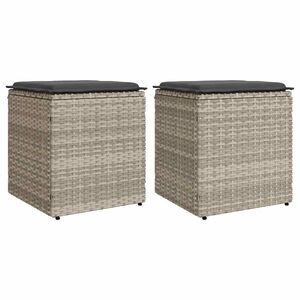 vidaXL Vrtni stolci s jastucima 2 kom svijetlo sivi 40x40x43 cm