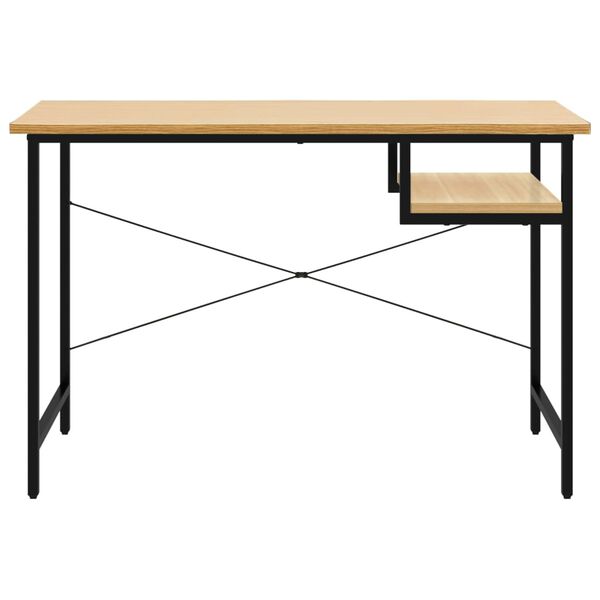 vidaXL Stol za računalo crni i hrast 105 x 55 x 72 cm MDF i metal