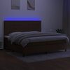vidaXL Krevet box spring s madracem LED tamnosmeđi 200x200 cm tkanina