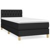 vidaXL Krevet s oprugama i madracem crni 90x200 cm od tkanine