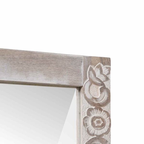 vidaXL Zrcalo za kupaonicu Bijeli 70 x 50 x 2,5 cm Čvrsto drvo manga