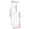 vidaXL Visoka komoda hrasta sonome 34,5x34x180cm od konstruiranog drva