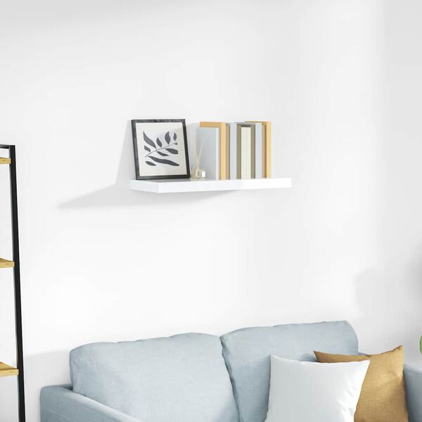 vidaXL Plutajuća zidna polica visoki sjaj bijela 60x23,5x3,8 cm MDF