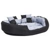 vidaXL Dvostrani perivi jastuk za pse sivo-crni 110 x 80 x 23 cm