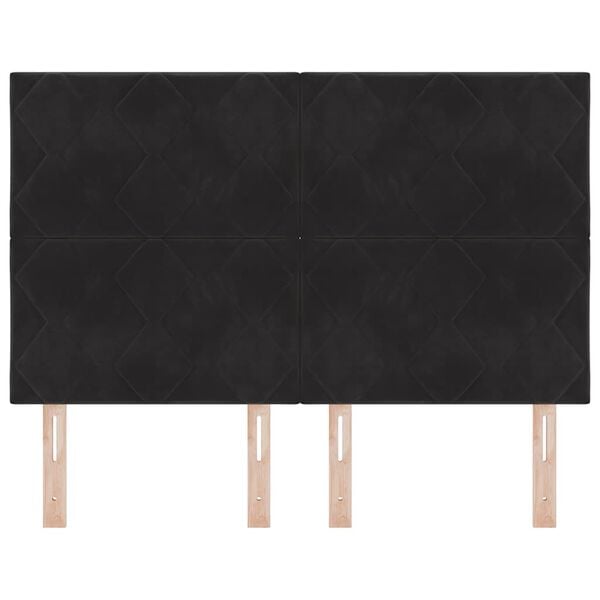 vidaXL Uzglavlje s uzglavljem Crna 144 cm Baršun