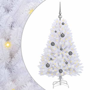 vidaXL Umjetno božićno drvce Bijelo 68 x 68 x 120 cm PVC i metal