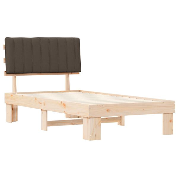 vidaXL Krevetni okvir s tapiciranim uzglavljem Sivo-smeđa 100 x 200 cm