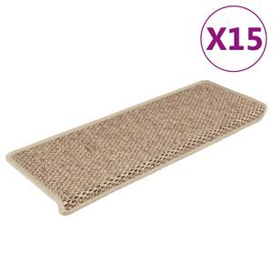 vidaXL Samoljepljivi otirači za stepenice 15kom 65x21x4cm boja pijeska