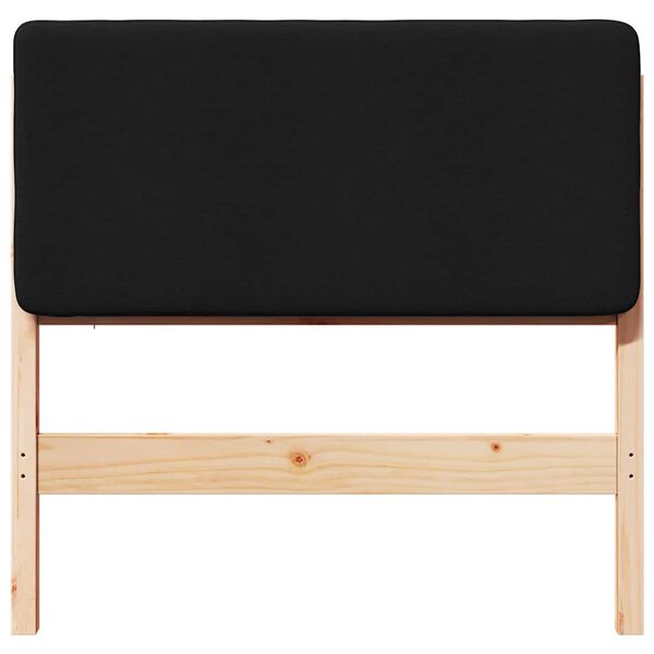 vidaXL Tapecirani uzglavlje Smeđa i crna 80 cm Čvrsto borovo drvo