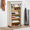 282429 vidaXL Shoe Cabinet with Cover Cream 58x28x106 cm Fabric
