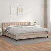 vidaXL Krevet box spring s madracem cappuccino 200x200cm umjetna koža