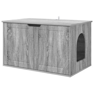 vidaXL Mačja Kuća Siva Sonoma 85 x 55 x 50,5 cm Konstruirano drvo