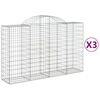 vidaXL Lučne gabionske ko&scaron;are 3 kom 200x50x120/140cm pocinčano željezo