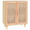 vidaXL Komoda smeđa 60 x 30 x 70 cm masivna borovina i prirodni ratan