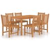 vidaXL Vrtni blagovaonski set od 7 dijelova 140 x 80 cm masivno tikovino drvo