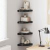 323891 vidaXL Floating Corner Shelves 4 pcs High Gloss Black 25x25x3,8 cm MDF