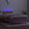 vidaXL Krevet box spring s madracem LED ružičasti 80x200 cm bar&scaron;unasti