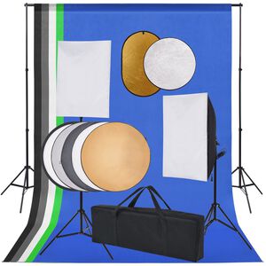 vidaXL Fotografska oprema sa svjetlima softbox, pozadinom i reflektorom
