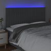 vidaXL LED uzglavlje tamnosivo 200x5x118/128 cm od tkanine