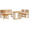 vidaXL Set vrtne klupe 4 pcs Smeđa Masivno bagremovo drvo