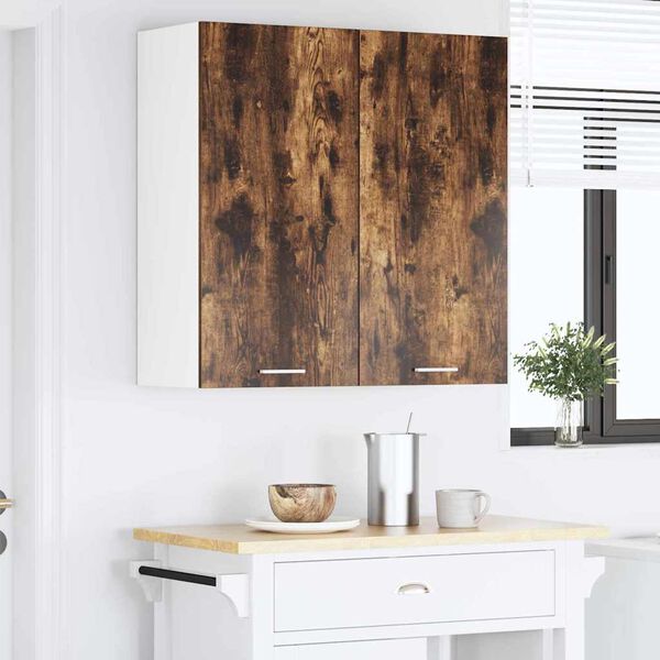 vidaXL Viseći ormarić s pohranom Riga Dimljeni hrast 80 x 31 x 80 cm