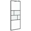 vidaXL Zid za walk-in tu&scaron; Crna 80 x 195 x 0,5 cm Staklo i aluminij