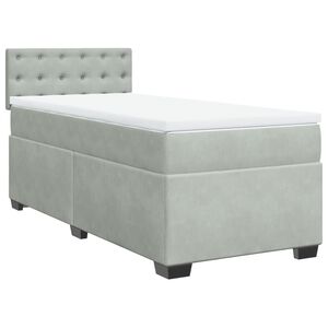 vidaXL Box spring krevet s madracem svjetlosivi 80 x 200 cm bar&scaron;unasti