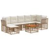 vidaXL Set vanjskih sofa 8 pcs Prirodna i krema bijela Poliester