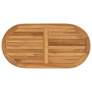vidaXL Gornji dio stola Ovalni Čvrsto teak drvo Prirodna
