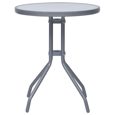 vidaXL Vrtni stol svjetlosivi 60 cm od čelika i stakla