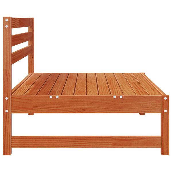 vidaXL Srednji kauč za vrt Masivna borovina Vosak Smeđa