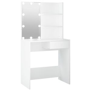 vidaXL Toaletni stolić s LED svjetlima bijeli 74,5 x 40 x 141 cm