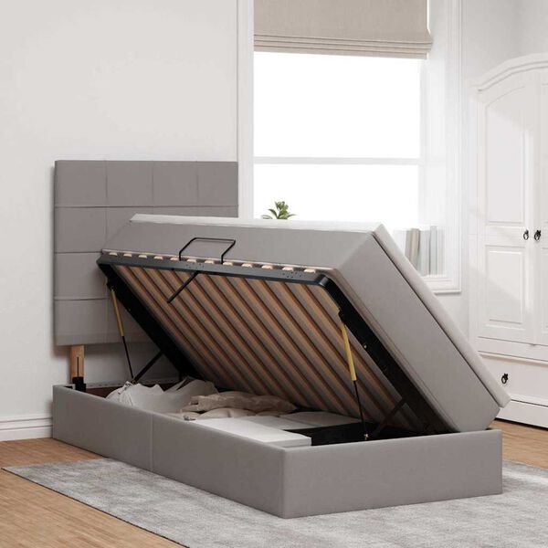 vidaXL Krevet s madracem i skladi&scaron;tem Sivo-smeđa 100 x 200 cm